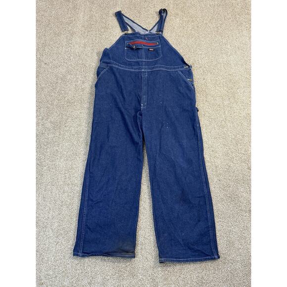 Dickies Other - Dickies Bib Overalls Mens 2XL Blue Denim Jean Carpenter Utility Workwear